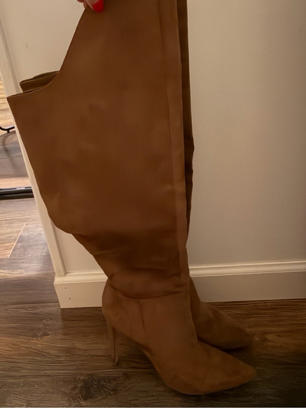 Nine West Tall Brown Pointed-Toe Stiletto Over-the-Knee Boots